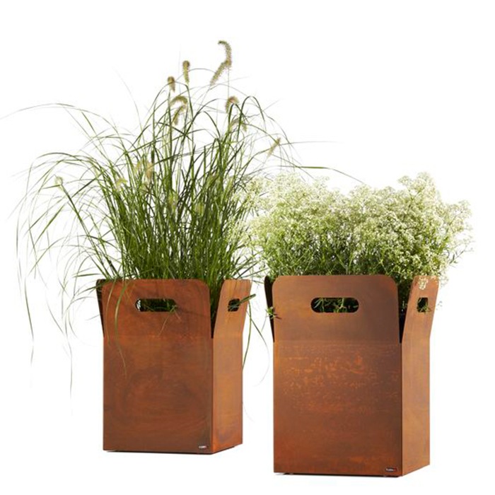 corten steel pot