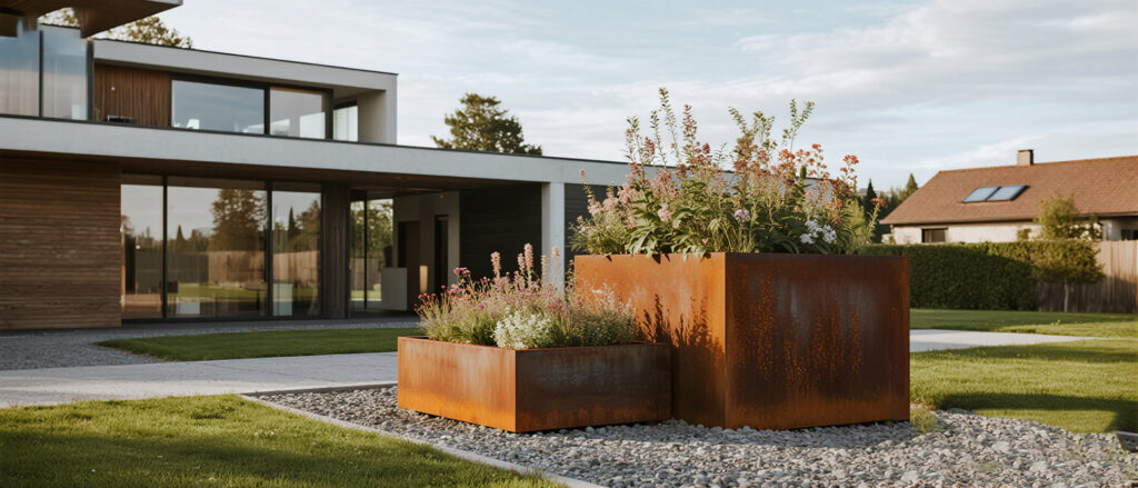 corten steel planters