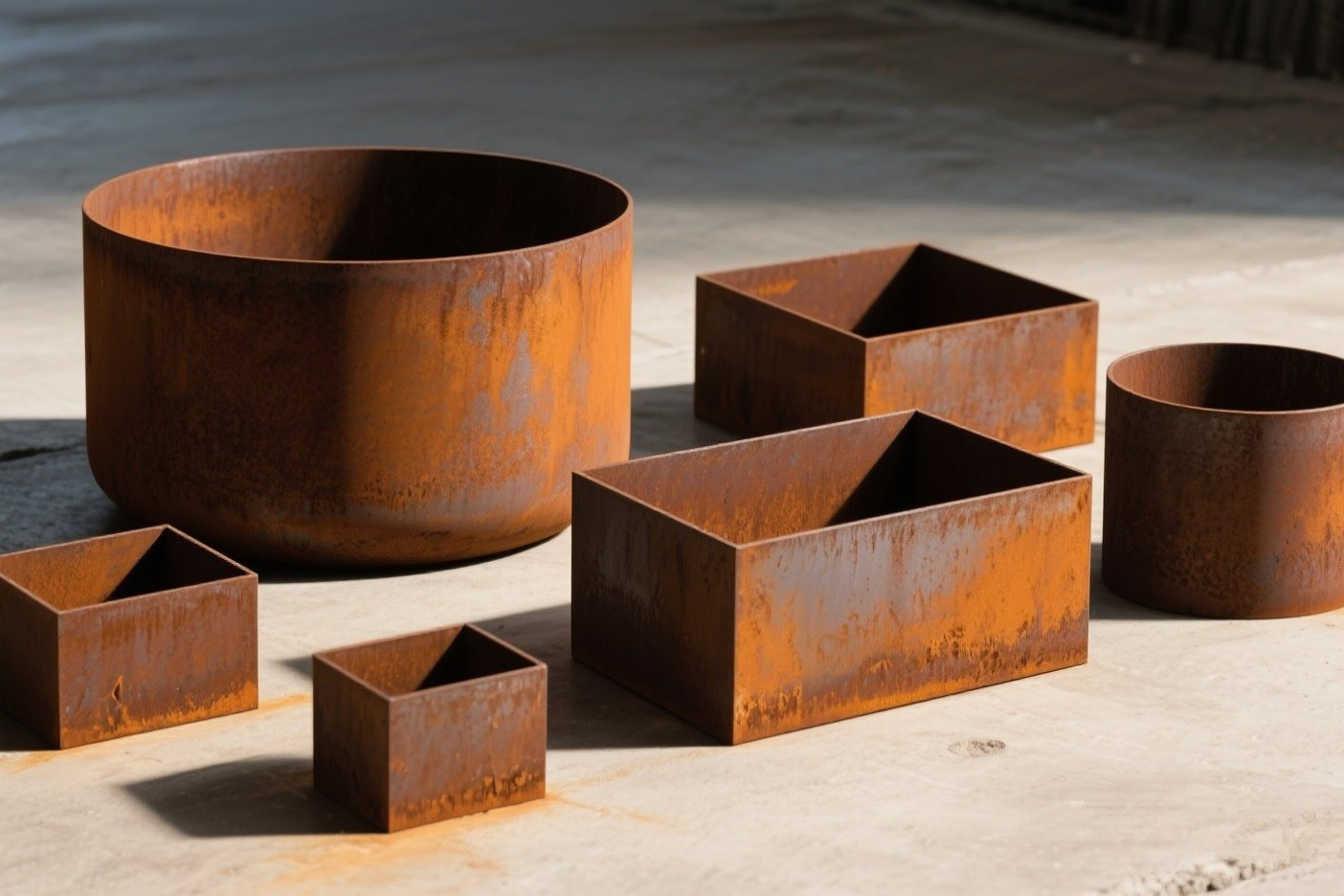 corten steel planters
