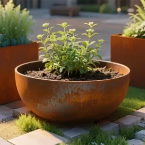 Corten Steel Planter Bowl