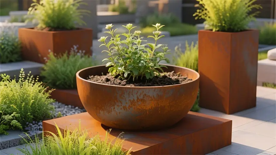 corten steel planter