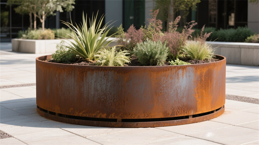 Corten Steel Round Planter Boxes