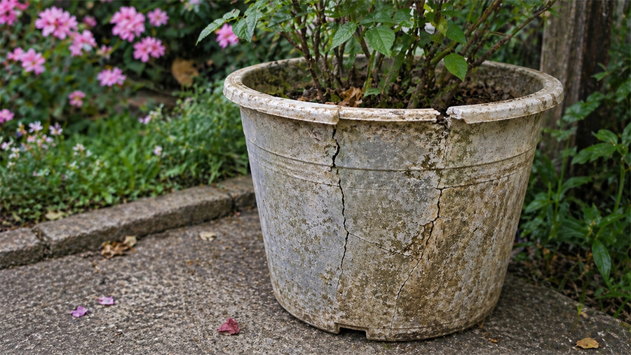 Plastic planter after 3 years