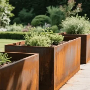 Corten Steel Flower Planter Pot